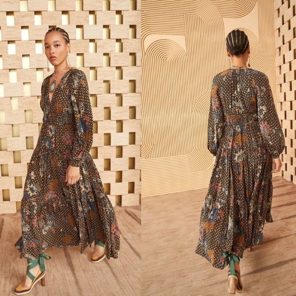 ULLA JOHNSON Linnea Silk Dress in Gerbera - 4 - Picture 6 of 7